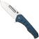 Afbeelding voor Medford Swift FL Flipper 25-SFF-02, Tumbled S45VN Tanto, Blue Aluminum Handle, Flamed Hardware zakmes