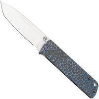 Immagine per Medford The Antik 25-TA-03, Tumbled S45VN Tanto, Cement Blue Peaks & Valleys Handle, Flamed Hardware coltello da tasca