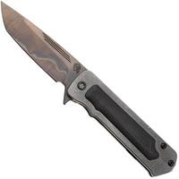 Image for Medford TFF-4 25-TFF4-03, Vulcan S45VN Tanto, Tumbled Titanium Handle, Black G10 Inlay Handle, Black Hardware pocket knife