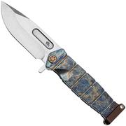 Medford USMC Fighter Flipper 25-UFF-02, S45VN Tumbled Blade, Acid Etched Flamed Titanium Handle, pocket knife