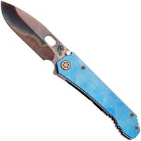 Afbeelding voor Medford 187 DP-D2 Vulcan Drop Point Blade, Blue Titanium Handle, Bronze Hardware and Pocket Clip, zakmes