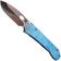 Afbeelding voor Medford 187 DP-D2 Vulcan Drop Point Blade, Blue Titanium Handle, Bronze Hardware and Pocket Clip, zakmes