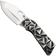 Afbeelding voor Medford Fat Daddy Polished Tumbled S35VN Blade, Black w/Silver Stained Glass Titanium Handle, Black w/Silver Hardware and Clip, zakmes