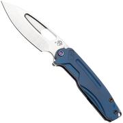 Afbeelding voor Medford Infraction 26-IN-01, Tumbled S45VN, Blue Titanium Handle, Flamed Hardware zakmes