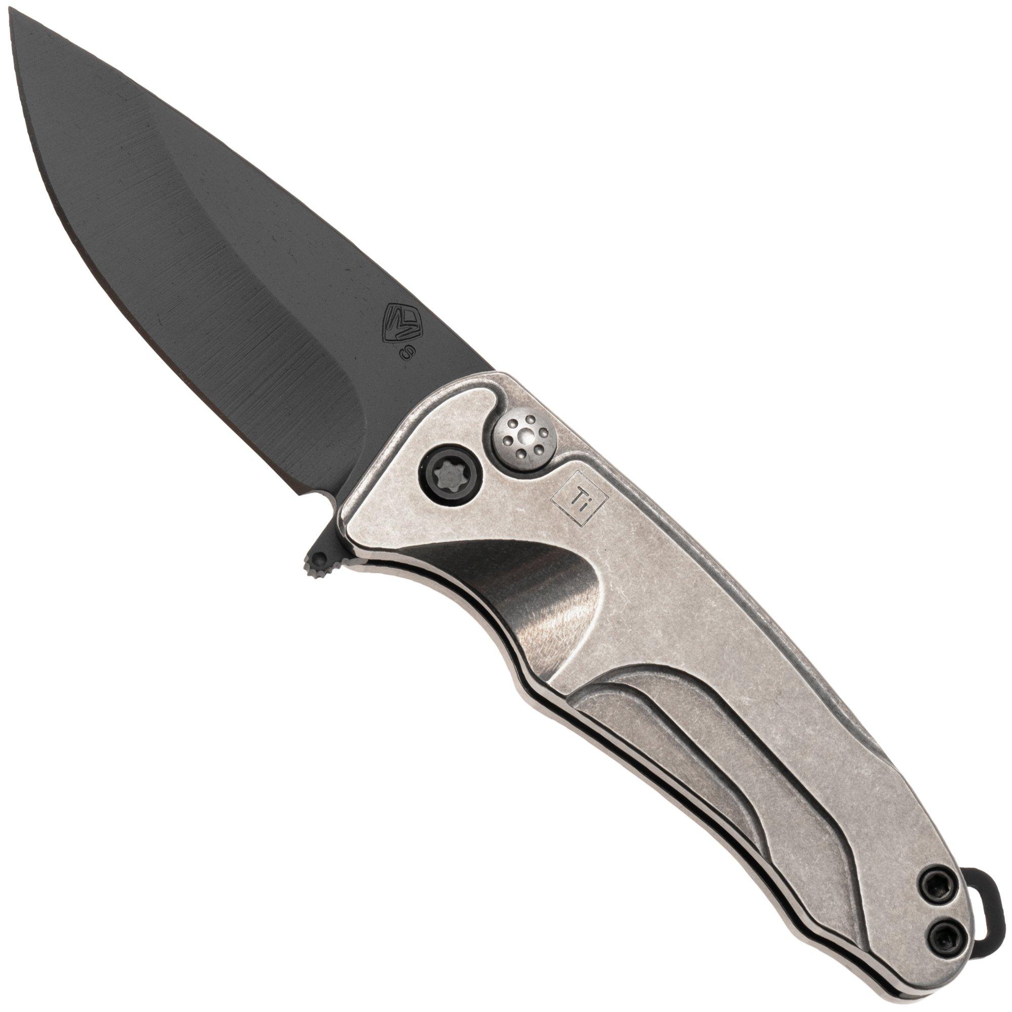 Medford Smooth Criminal Ti 26-SC-02, DLC S35VN, Tumbled Grey TItanium, Black Hardware zakmes