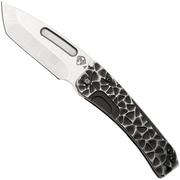 Afbeelding voor Medford Slim Midi Marauder 26-SM-02, Tumbled S45VN Tanto, Black Silver Brushed P&V Titanium Handle, Black Hardware zakmes