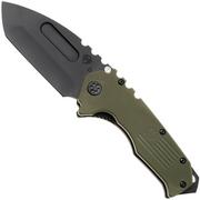 Afbeelding voor Medford Praetorian Scout M/P, 26-SP-02, Black DLC D2 Tanto Blade, OD Green G10 Handle, Black Hardware, zakmes
