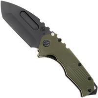 Afbeelding voor Medford Praetorian Scout M/P, 26-SP-02, Black DLC D2 Tanto Blade, OD Green G10 Handle, Black Hardware, zakmes
