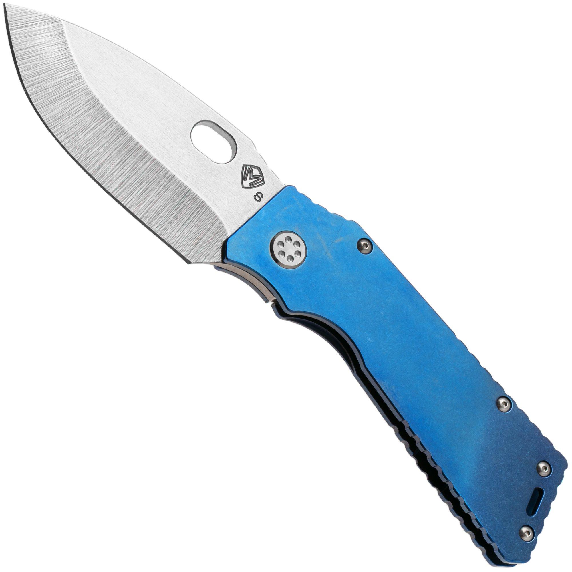 Medford TFF-1 Tumbled CPM S35VN Blade, Blue Titanium Handles, Flamed Galaxy Clip, zakmes