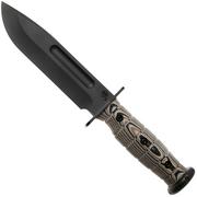 Afbeelding voor Medford USMC Fighter 26-UF-01 Black DLC S45VN, Multi-Layered G10, Leather Sheath, surivalmes