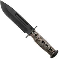 Afbeelding voor Medford USMC Fighter 26-UF-01 Black DLC S45VN, Multi-Layered G10, Leather Sheath, surivalmes