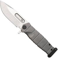 Afbeelding voor Medford USMC Fighter Flipper 26-UFF-01, Tumbled S45VN, OS Tumbled Titanium Handle, Black Hardware zakmes