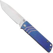 Medford The Antik TA-25-01, CPM S45VN Tumbled Tanto Blade, Violet Titanium pocket knife