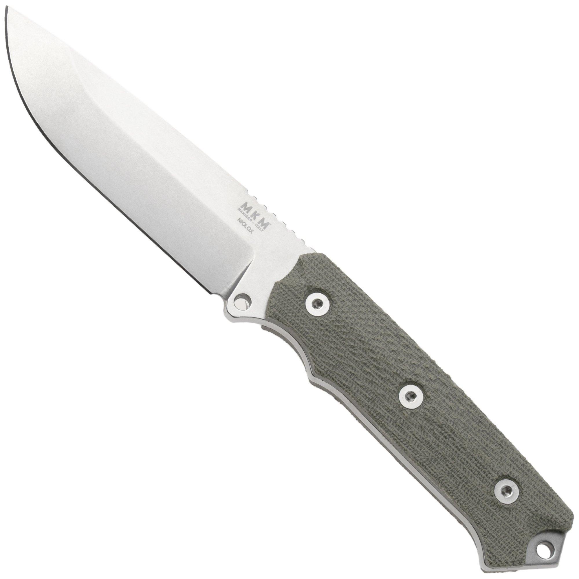 MKM Base Camp MK-BC-GC Niolox, Green Canvas Micarta, fixed knife, Simone Tonolli design