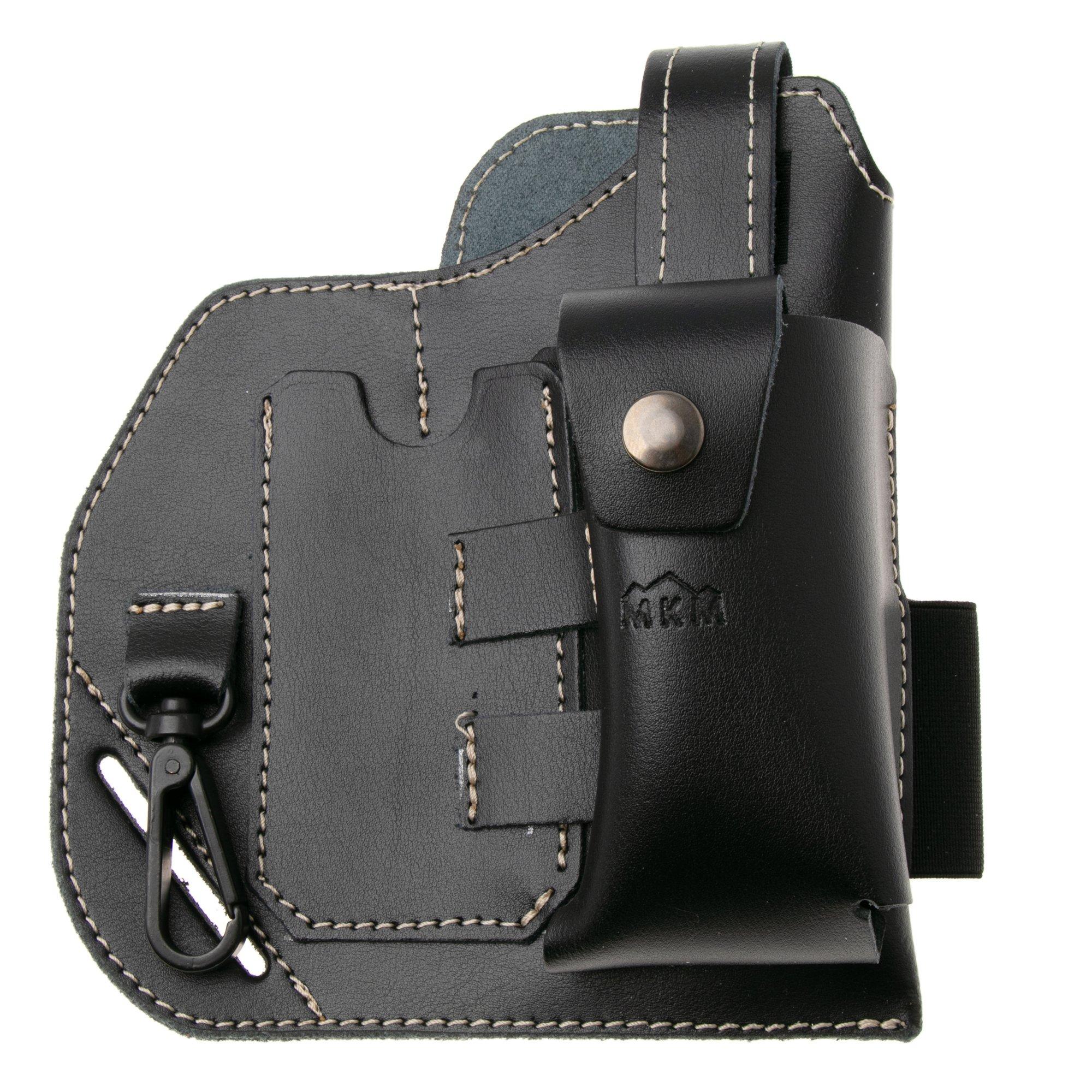 MKM EDC Belt Organizer Sheath MK BOLS-1BK Black Leather, Gürteletui