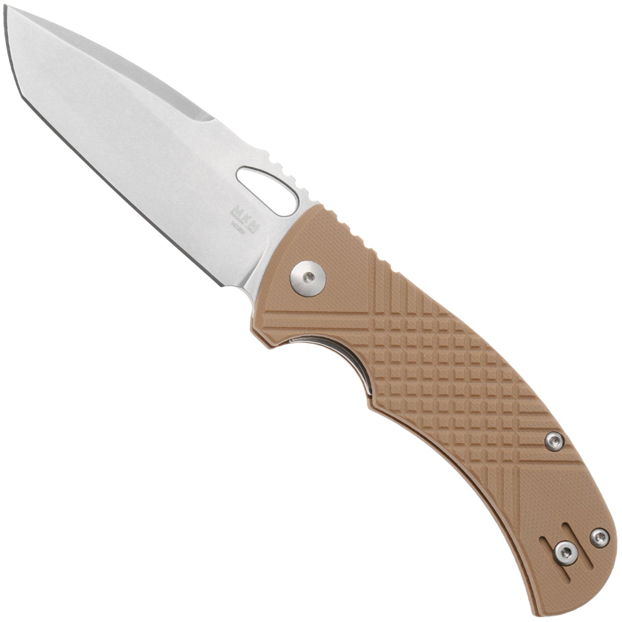 MKM Ciras MK CR-GCT Stonewashed 14C28N, Coyote Tan G10, zakmes, Les George design