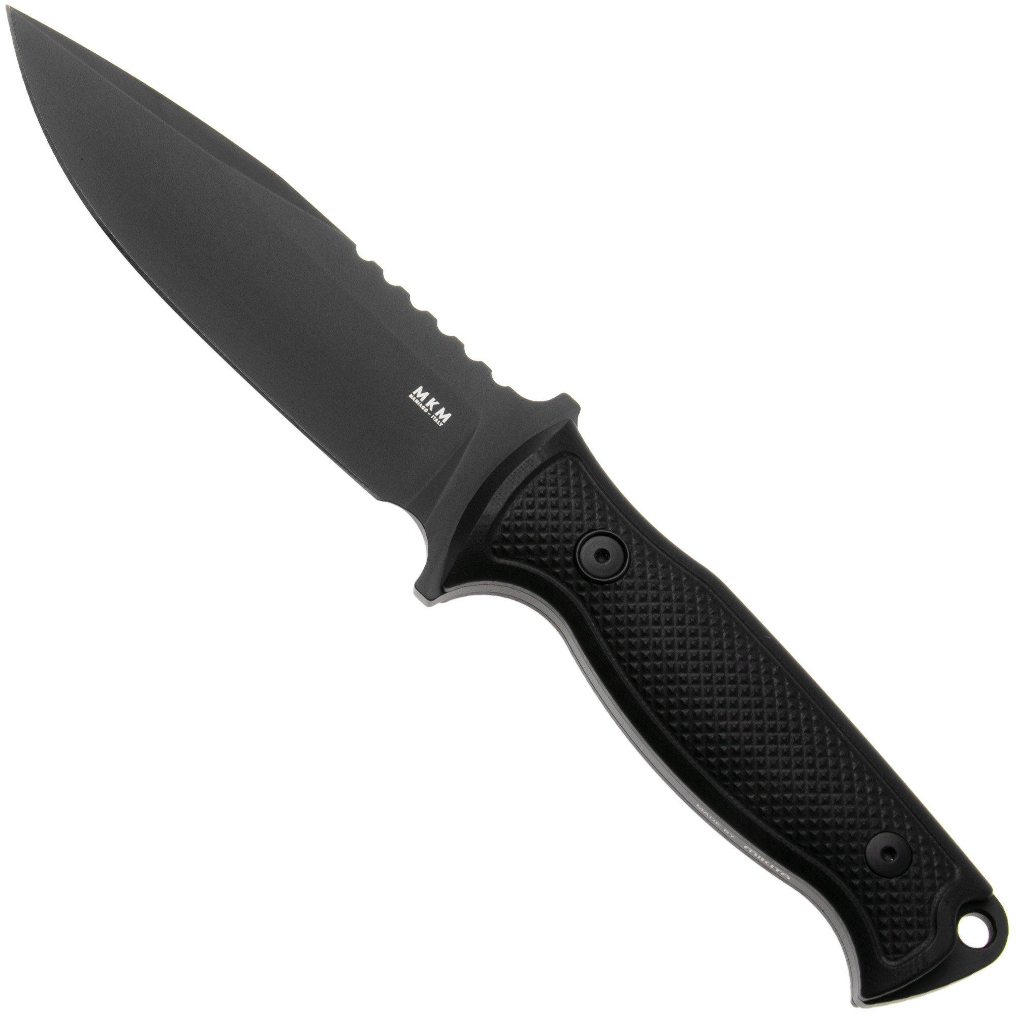 MKM Delta DL-GBKB TOP SHIELD Black N690, Black G10, vaststaand mes, Les George design