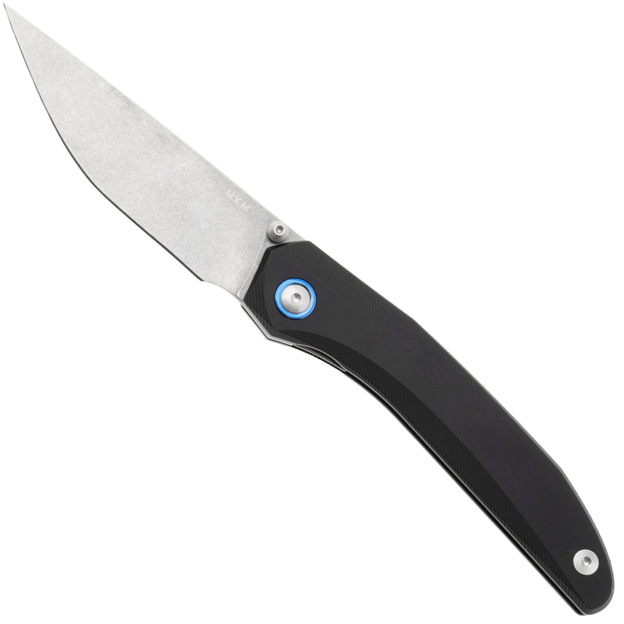 MKM Detonario DT-ABK Stonewashed Böhler M390, Black Aluminium, pocket knife, TNT Knives design