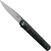 MKM Flame Drop FL01-FCT Marble Carbon Fibre pocket knife, Michael Zieba design