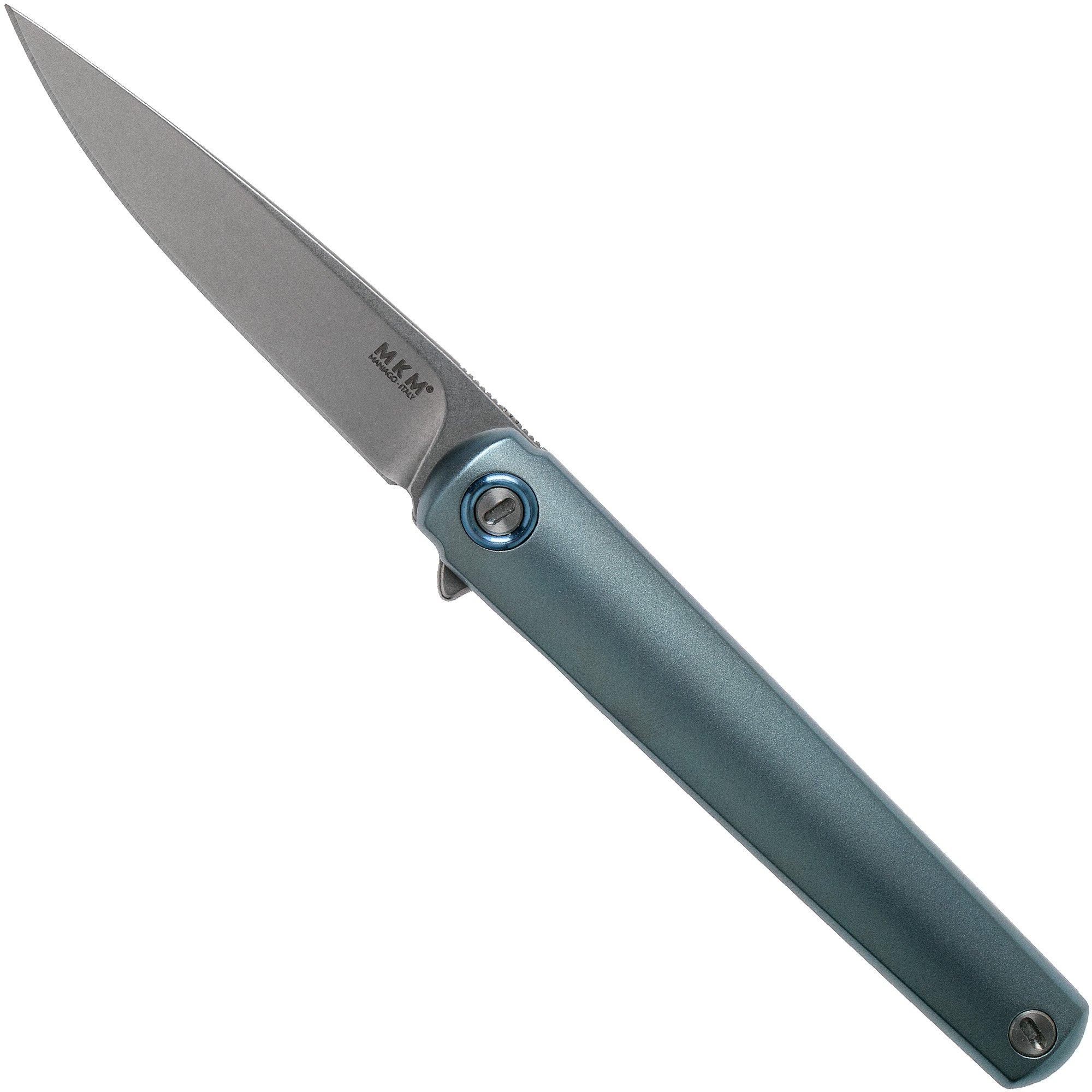 Nóż składany MKM Flame Drop FL01-TBSW Blue Titanium, projekt Michael Zieba