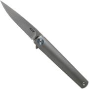 MKM Flame Drop FL01-TSW Sandblasted Titanium pocket knife, Michael Zieba design
