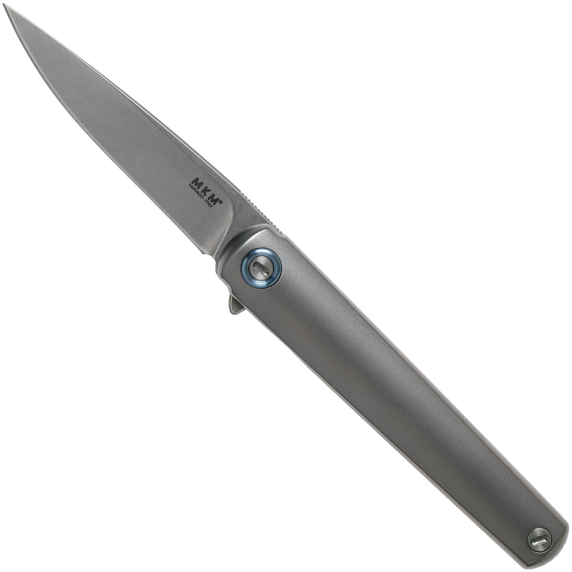 MKM Flame Drop FL01-TSW Sandblasted Titanium Taschenmesser, Michael Zieba Design