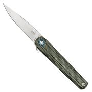 MKM Flame Light FL01L-BC lama a goccia, micarta nera, coltello da tasca