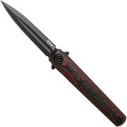MKM Flame Dagger FL02-FCLTD Red Lava Carbon Fibre coltello da tasca, Michael Zieba design