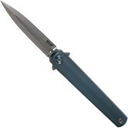 MKM Flame Dagger FL02-TBSW Blue Titanium pocket knife, Michael Zieba design
