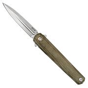 MKM Flame Light FL02L-GC dagger, green micarta, couteau de poche