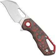 MKM Isonzo FX03-1CL Hawkbill Stonewashed, Lava Flow Carbon Fibre navaja, diseño de Jesper Voxnaes