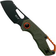 MKM Isonzo FX03-2PGO Cleaver OD Green FRN, Black Blade navalha, Jesper Voxnaes design