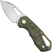 MKM Isonzo FX03-3CJ Clip Point Stonewashed, Jungle Wear Carbon Fibre navaja, diseño de Jesper Voxnaes