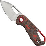 Nóż składany MKM Isonzo FX03-3CL Clip Point Stonewashed, Lava Flow Carbon Fibre, projekt Jesper Voxnaes