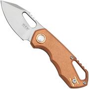 MKM Isonzo FX03-3CO Clip Point Stonewashed, Copper navaja, diseño de Jesper Voxnaes