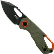 MKM Isonzo FX03-3PGO Clip Point OD Green FRN, Black Blade pocket knife, Jesper Voxnaes design
