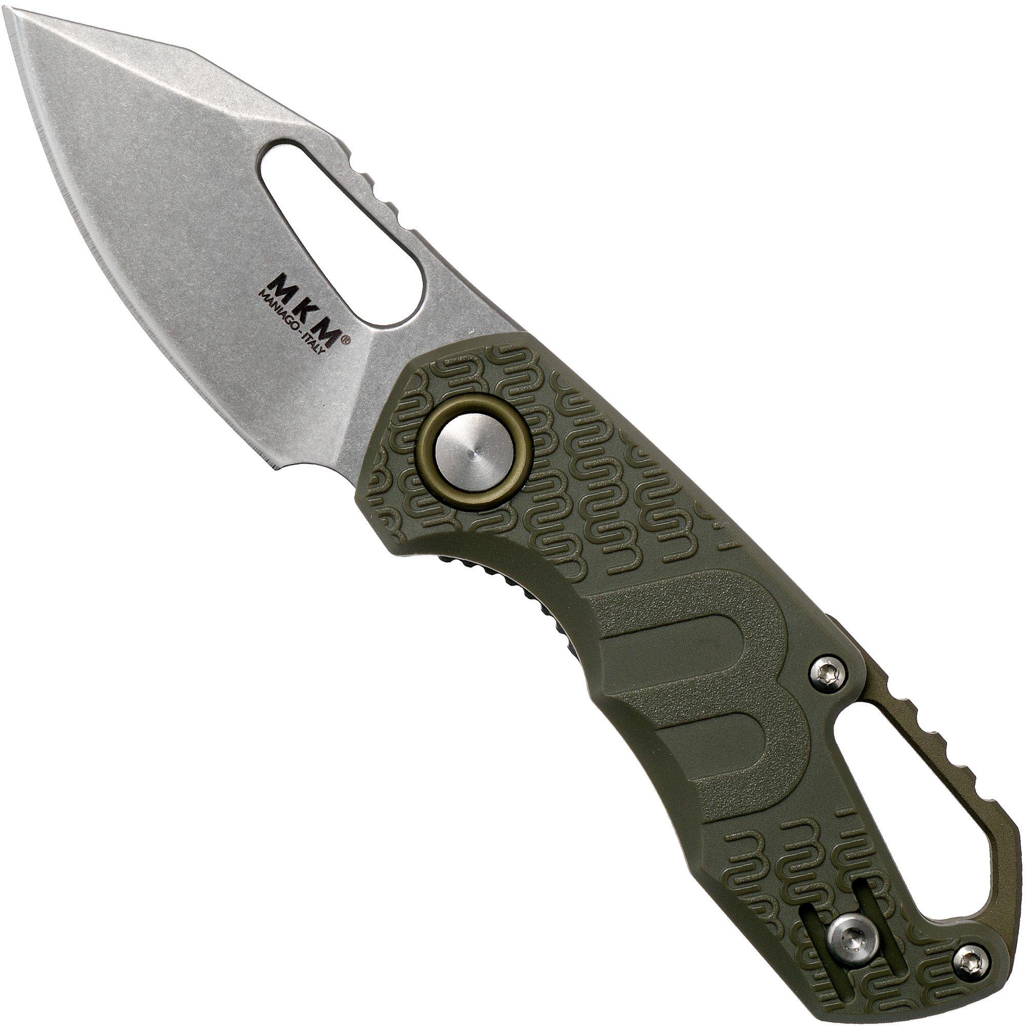 MKM Isonzo FX03-3PGR Clip point Green FRN Taschenmesser, Jesper Voxnaes Design