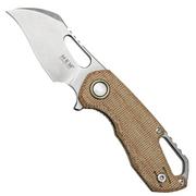 MKM Isonzo FX03M-1NC Hawkbill M390, Natural Canvas Micarta navalha, Jesper Voxnaes design