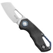 MKM Isonzo FX03M-2BC Cleaver M390, Black Canvas Micarta pocket knife, Jesper Voxnaes design