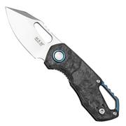 MKM Isonzo FX03M-3CM Clip Point Marble Carbon Fiber navaja, diseño Jesper Voxnaes