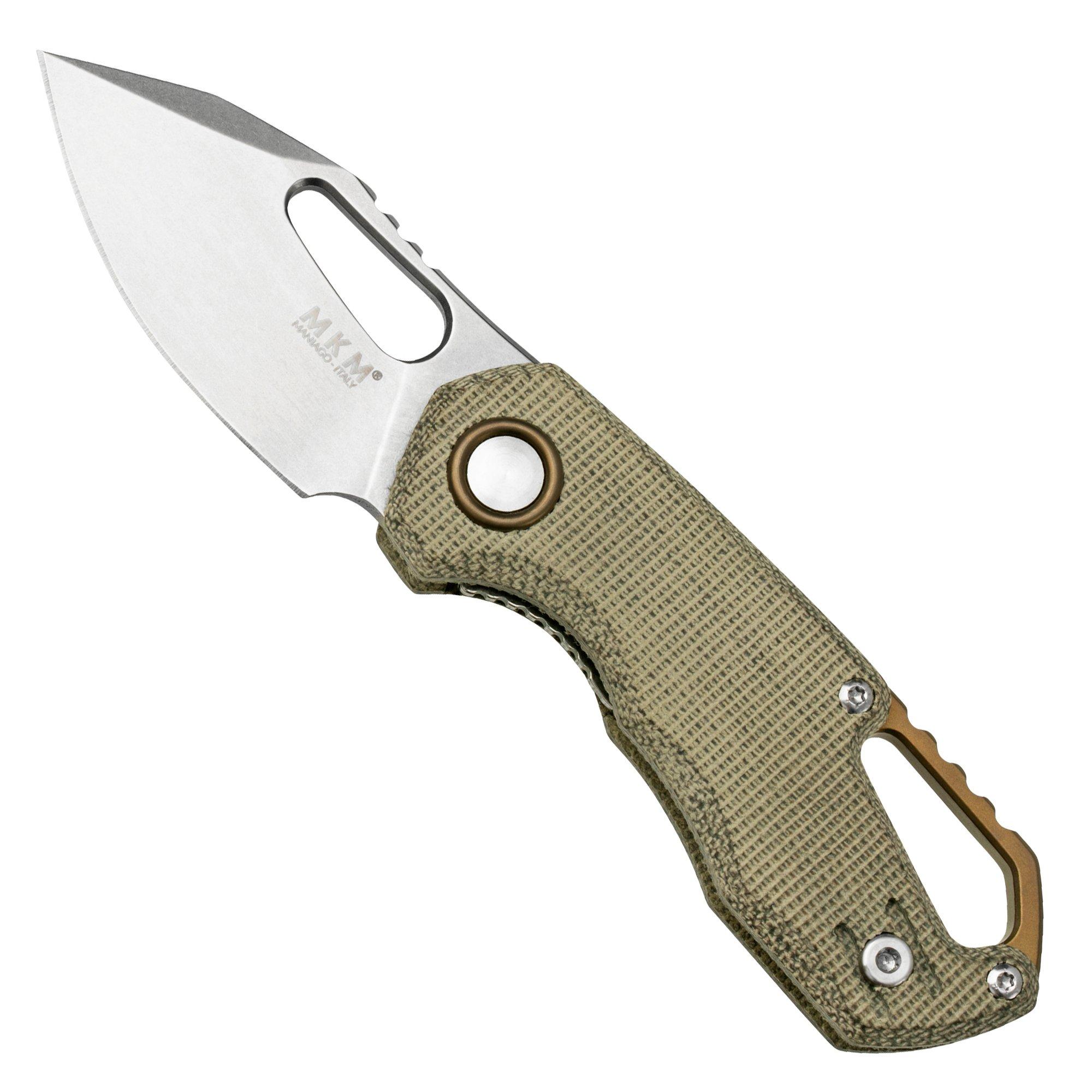 MKM Isonzo FX03M-3NC Clippoint M390, Natural Canvas Micarta pocket