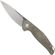 MKM Goccia GC-GC Green canvas Micarta zakmes, Jens Anso design