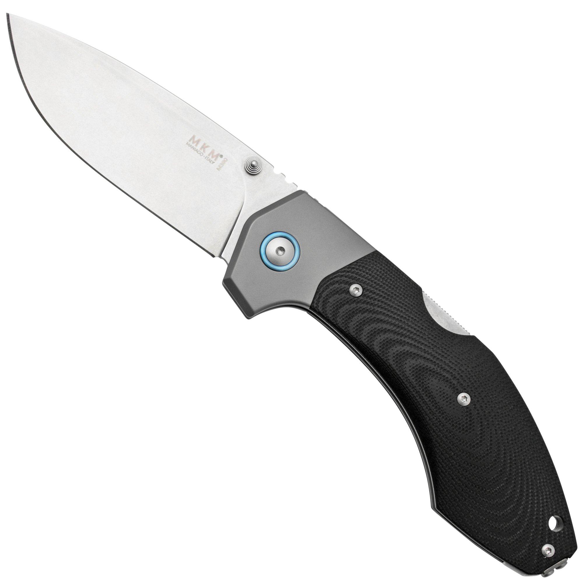 Nóż składany MKM Hero Stonewashed, Black G10, Titanium Bolsters