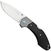 MKM Hero Stonewashed, Black G10, Titanium Bolsters, couteau de poche