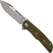 MKM Clap LS01-GC Green Canvas Micarta zakmes, Bob Terzuola design