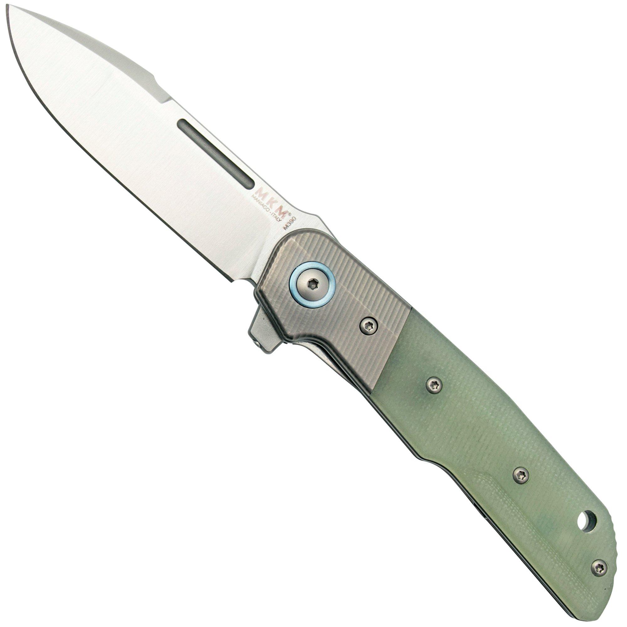 MKM Clap LS01-GNT Titanium, Natural G10 couteau de poche, Bob Terzuola design