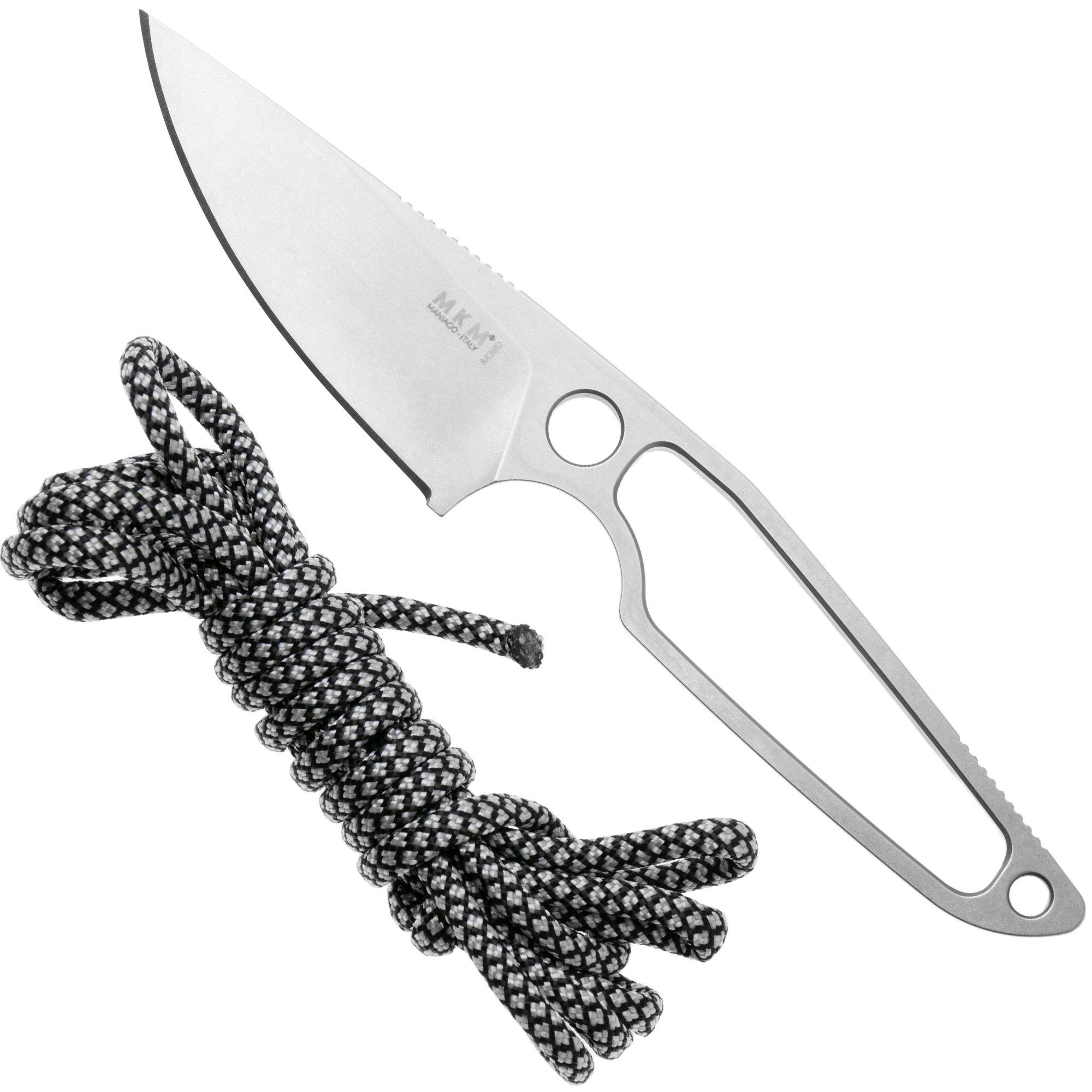 MKM Makro 1 Droppoint MA01-PABG Satin M390, Black Grey Paracord Handle, Fahrtenmesser, Jesper Voxnaes Design