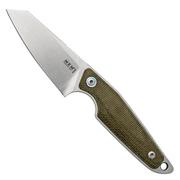 MKM Makro 2 Sheepfoot, Stonewashed Green Canvas Micarta fixed knife, Jesper Voxnaes design