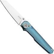 MKM Miura Blue Titanium, Satin MI-TBL pocket knife, Simone Tonolli design