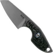  MKM Mikro 2 Wharncliffe, Stonewashed Carbon Fibre couteau de cou, Jesper Voxnaes designr